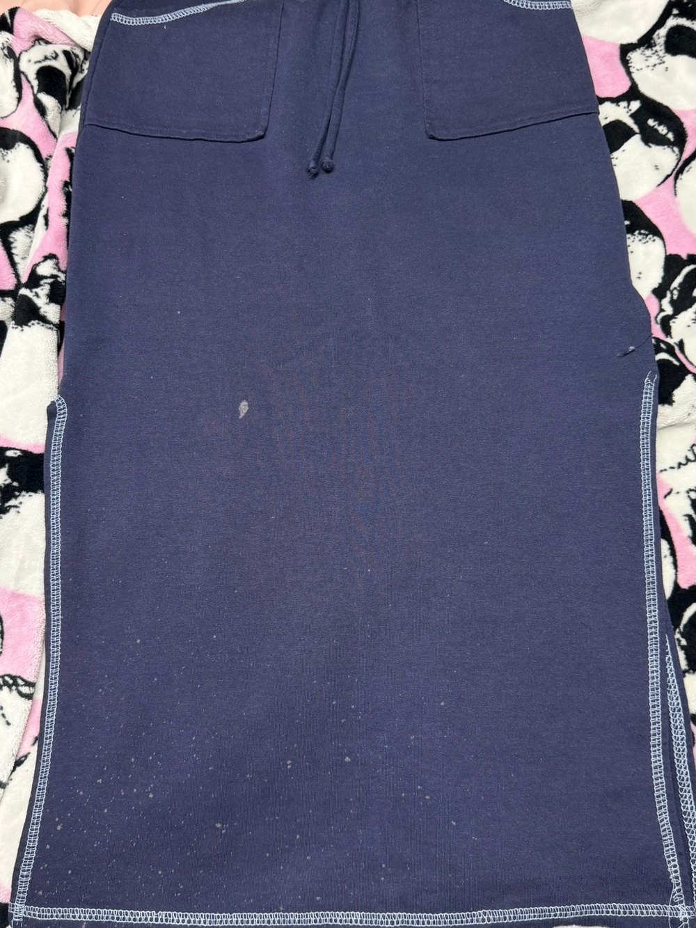 Rave 4 Real Navy Pull-On Pencil Skirt with Contrast Stitching